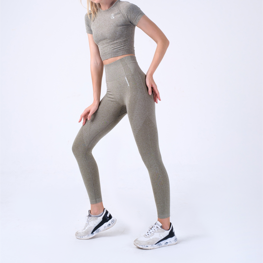 Vibrant Seamless Leggings - Olive Army